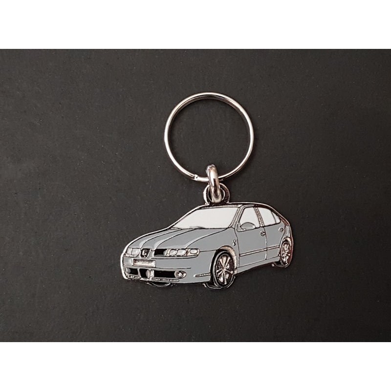 Porte-clés profil Seat Leon, 1M 16v 20v 20vT R, 2.8 VR6 24v Cupra 4 (gris)