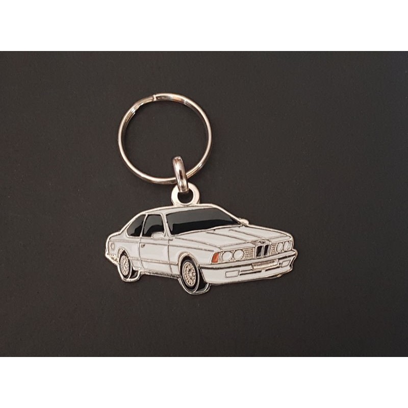 Porte-clés profil BMW E24, 628CSi 630CS 633CSi 635CSi 628 630 633 635 (blanc)