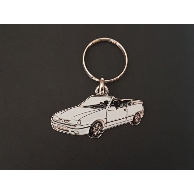 Porte-clés profil Renault 19 cabriolet, 1.8 16S RSi (blanc)