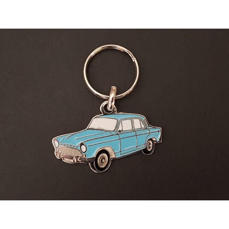 Porte-clés profil Simca Aronde P60, Étoile Élysée Montlhéry Deluxe Rush (bleu)