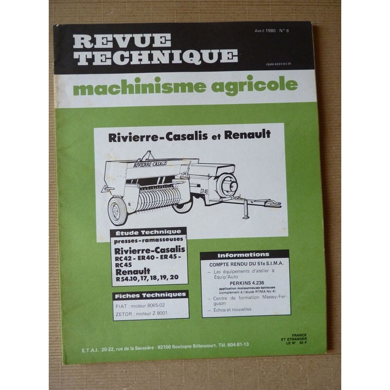 RTMA Renault R54.10 à R54.20, Rivière-Casalis RC42 ER40 ER45 RC45