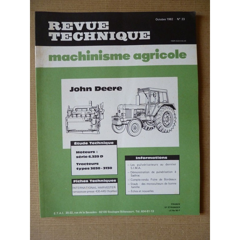 RTMA John Deere 3030, 3130. 6.329D