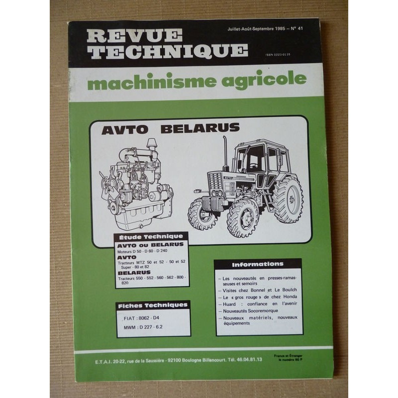 RTMA Avto MTZ 50 52 Super 80 82. Belarus 550 552 560 562 800 820. D50 D60 D240