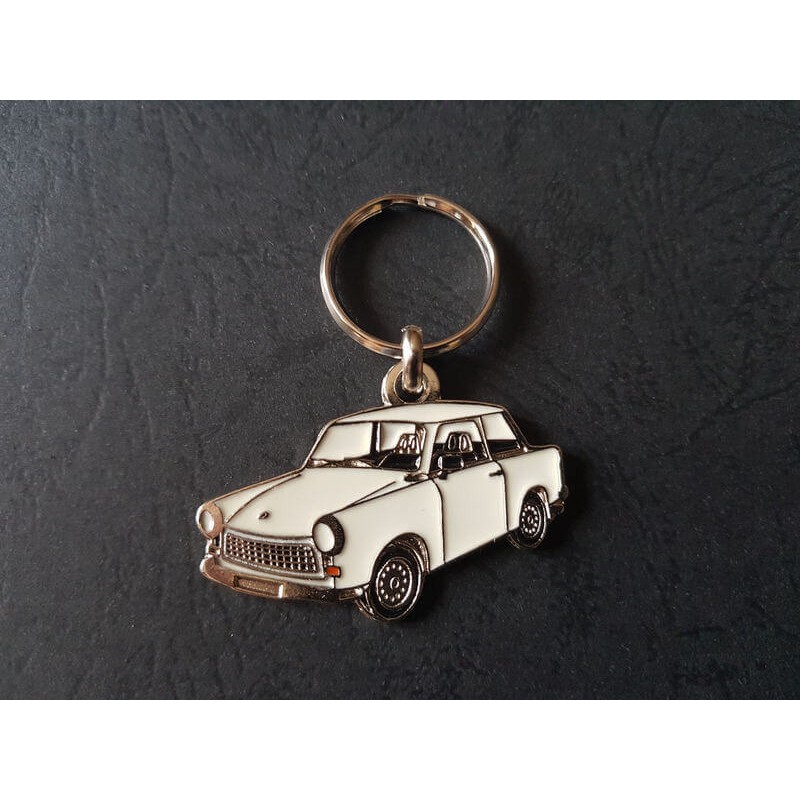 Porte-clés profil Trabant 601, P601 (blanc)