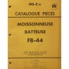 McCormick IH moissonneuse F8-44, catalogue de pièces