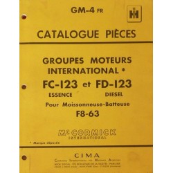 McCormick IH groupe moteur FC-123, FD-123, catalogue de pièces