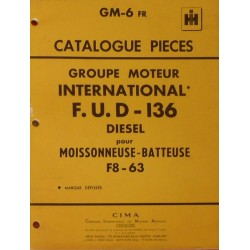 McCormick IH groupe moteur FUD-136, catalogue de pièces