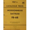 McCormick IH moissonneuse F8-68, catalogue de pièces