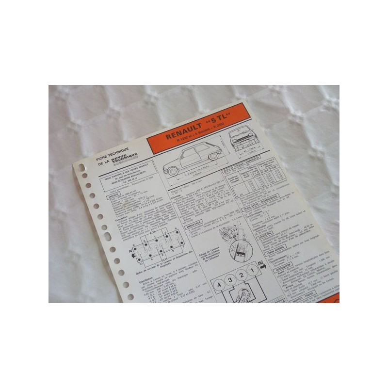 Fiche technique Renault 5TL, R1222 et Société R2382