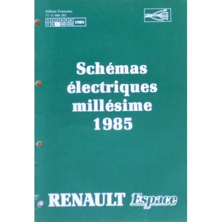 Renault Espace I, schémas électriques 1985