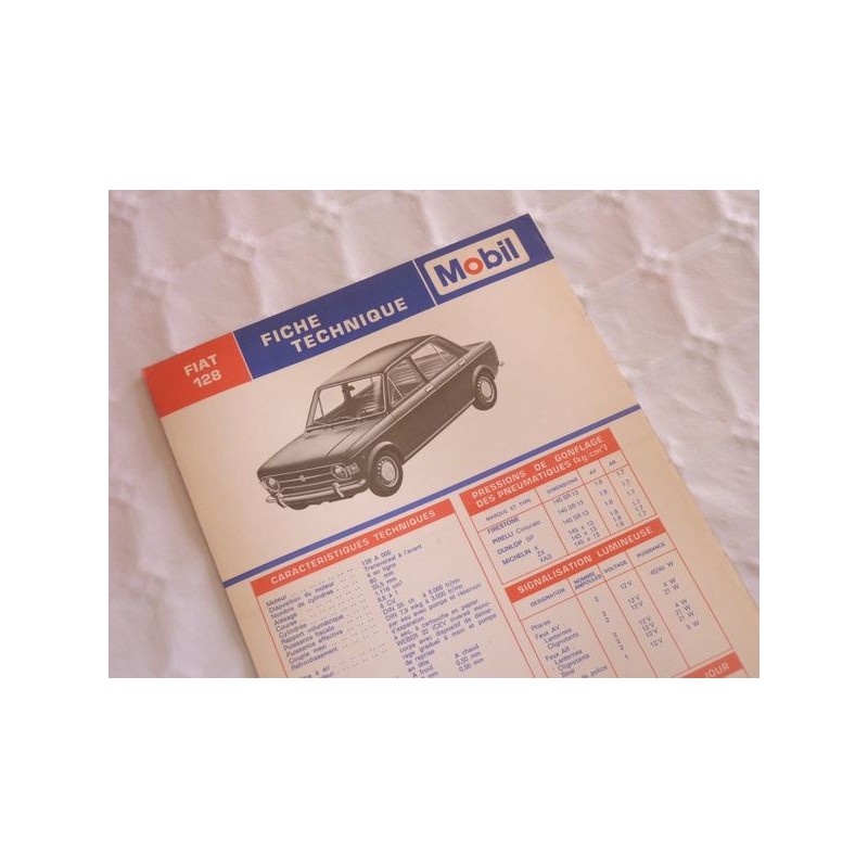 Mobil Fiche technique Fiat 128