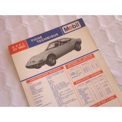 Mobil Fiche technique Opel GT 1900