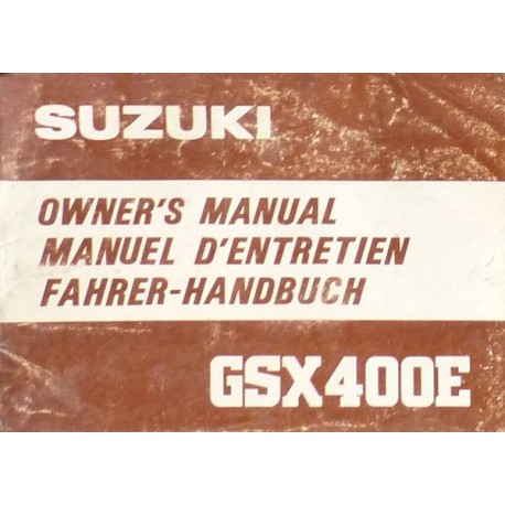 Suzuki GSX 400E, notice d'entretien