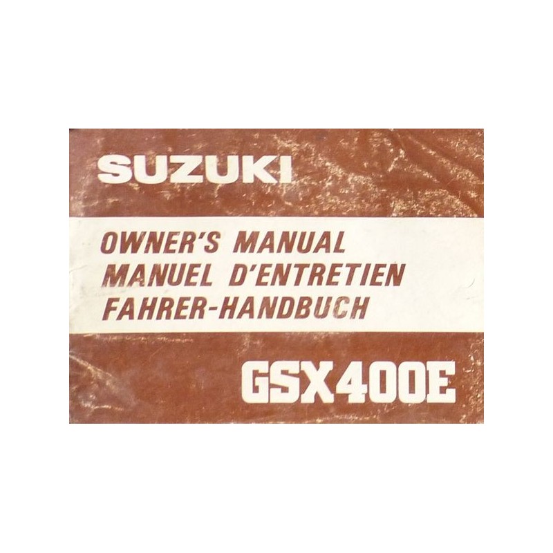 Suzuki GSX 400E, notice d'entretien