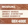 Suzuki GSX 400E, notice d'entretien