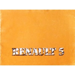 Renault 5, notice d'entretien