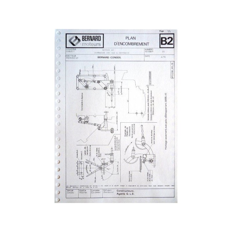 Bernard Moteurs 19A, 39A, 139A, 239A, plans d'encombrement