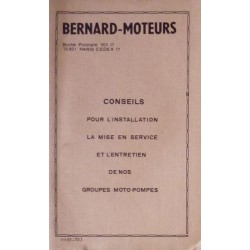 Bernard-Moteurs groupes moto-pompes, notice d'entretien