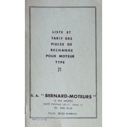 Bernard-Moteurs moteur diesel 21, catalogue de pièces et réglages