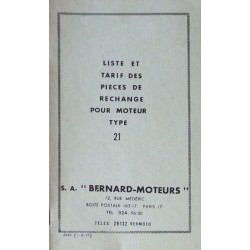 Bernard-Moteurs moteur diesel 21, catalogue de pièces et réglages