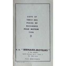 Bernard-Moteurs moteur diesel 21, catalogue de pièces et réglages