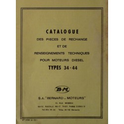 Bernard-Moteurs moteur diesel 34 et 44, catalogue de pièces et réglages