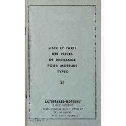 Bernard-Moteurs moteur diesel 51, catalogue de pièces et réglages