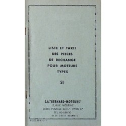 Bernard-Moteurs moteur diesel 51, catalogue de pièces et réglages