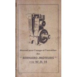 Bernard-Moteurs WD14, notice d'entretien et catalogue de pièces