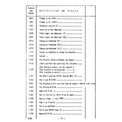 Bernard-Moteurs 110, 110Bis, 110Ter, 610, 610A, 810, liste des pièces de rechange