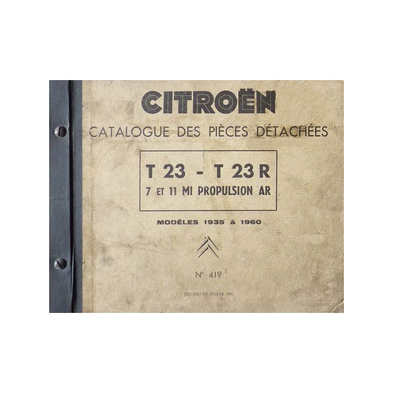 Citroën T23, U23, catalogue de pièces