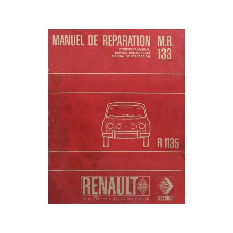 Renault 8 Gordini R1135, manuel de réparation