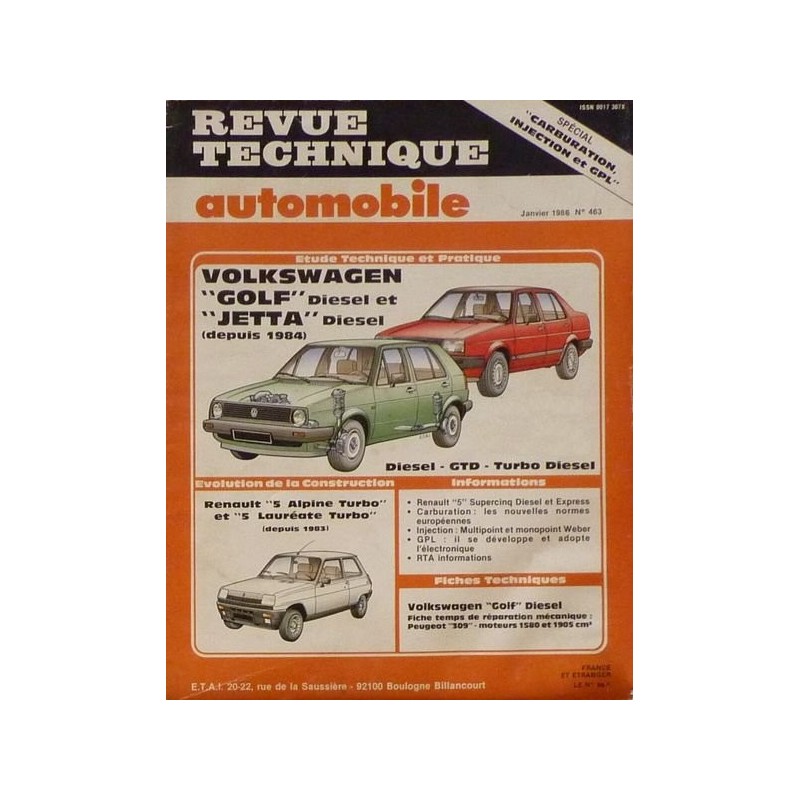 RTA Volkswagen Golf et Jetta Diesel mk2