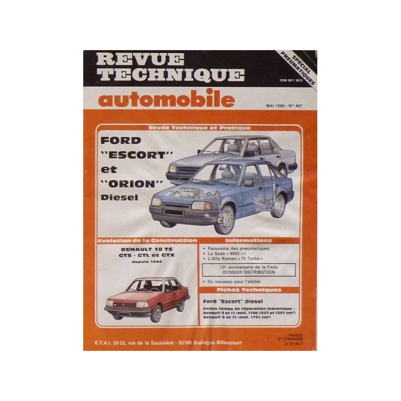 RTA Ford Escort mk3, mk4 et Orion mk1, mk2 Diesel