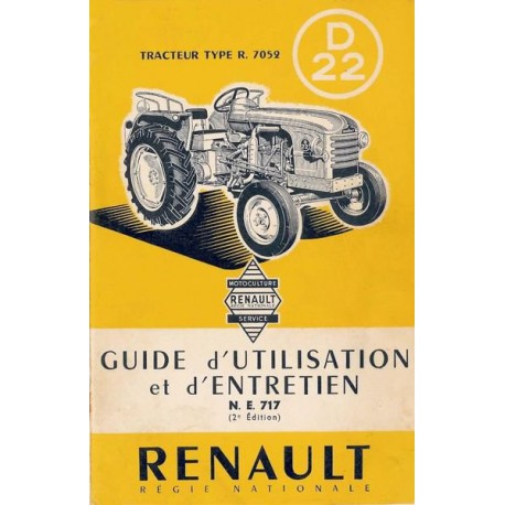Renault D22 (R7052), notice d'entretien