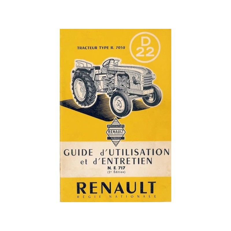 Renault D22 (R7052), notice d'entretien