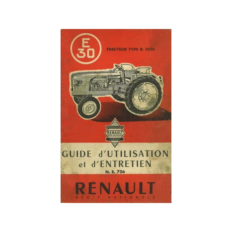 Renault E30 (R3050), notice d'entretien