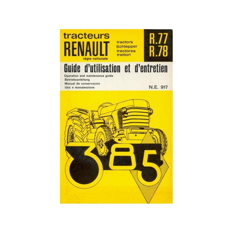 Renault 385 (R77 et R78), notice d'entretien