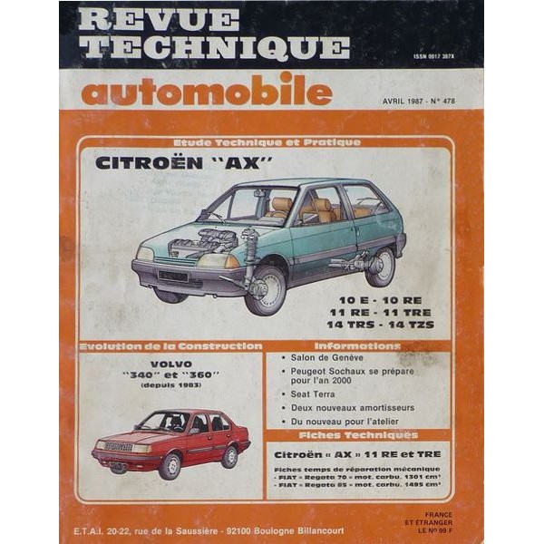 Revue technique automobile 478.6 Citroën AX (tous modèles essence)