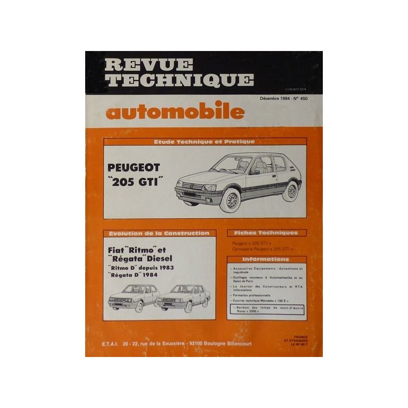 Boîte de Vitesses 205 GTI 1.9L 91 | Brake | Tire