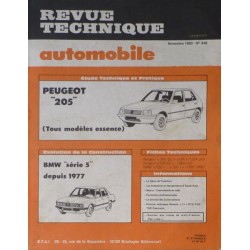 RTA Peugeot 205 essence GL, GR, SR, GT