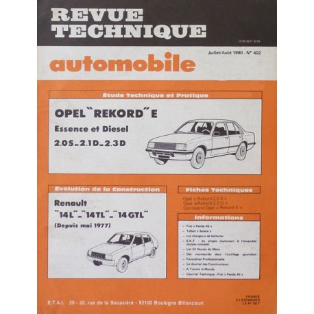 RTA Opel Rekord E essence et Diesel