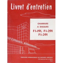 McCormick charrues F1-191, F1-291, F1-391, notice d'entretien