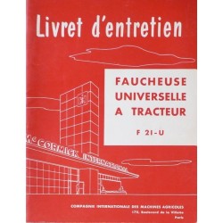 McCormick faucheuse F 21-U, notice d'entretien