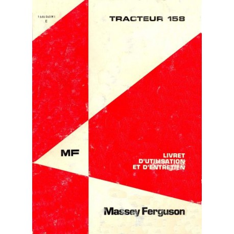 Massey Ferguson 158, notice d'entretien