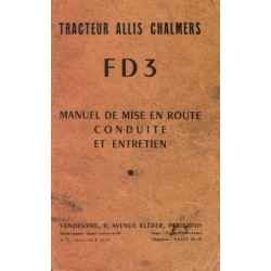 Allis Chalmers FD3 et FD3 eau, notice d'entretien