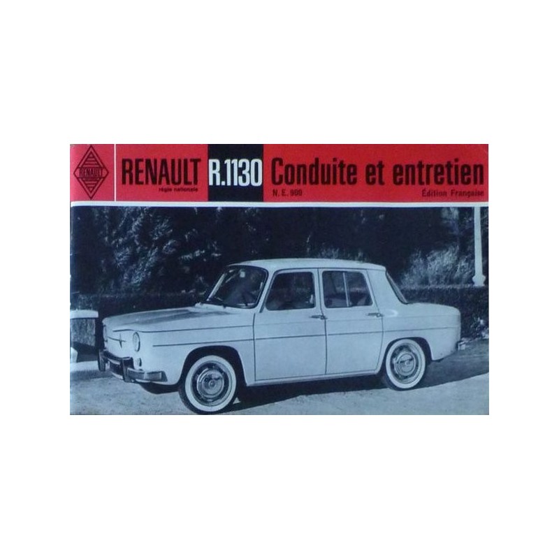 Renault 8 R1130, notice d'entretien