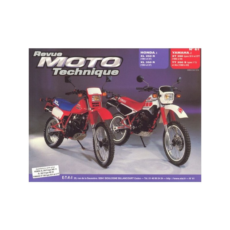 RMT Honda XL 250R, 350R et Yamaha XT 350, TT 350S