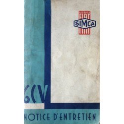 Simca Fiat 6cv, notice dentretien