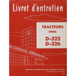 McCormick D-322, D-326, notice d'entretien